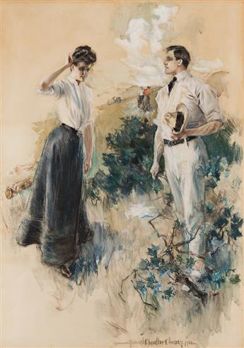 HOWARD CHANDLER CHRISTY (1872-1952) In the Field: He felt that he must take her in his arms . . . [SCRIBNERS / GOLF / WOMEN]